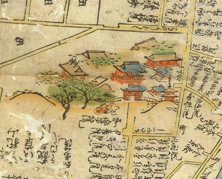 Maisons sur la carte d’Edo de 1680