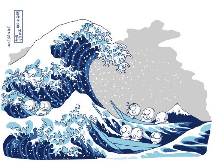 t-shirt la vague hokusai