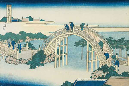 pont de kameido par Hokusai